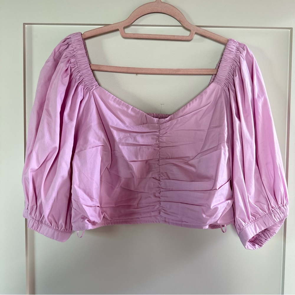 Abercrombie & Fitch Lavender Puff Sleeve Blouse